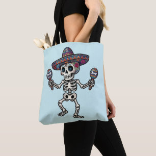 Buntes mexikanisches Skelett Tasche