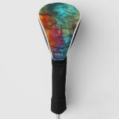 Buntes modernes abgenutztes abstraktes Monogramm Golf Headcover (Vorderseite)