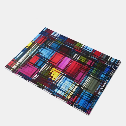 Buntes modernes abstraktes fußmatte (Schrägansicht)