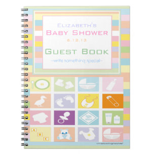 Buntes modernes Babyparty-Gast-Buch Notizblock