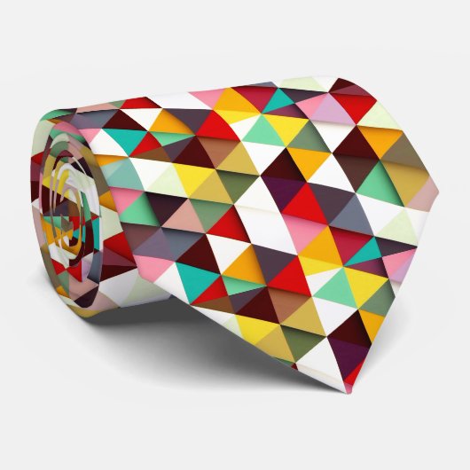 Buntes modernes Dreieck-Muster Krawatte (Gerollt)