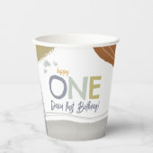Buntes modernes glückliches erstes Geburtstag Jung Pappbecher (Vorderseite)