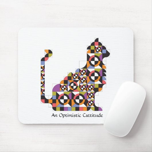 Buntes modernes Katzen-Steppdecken-Muster Mousepad (Mit Mouse)