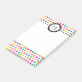 Buntes modernes Tupfen-Spaß-Muster Post-it Klebezettel (angewinkelt)