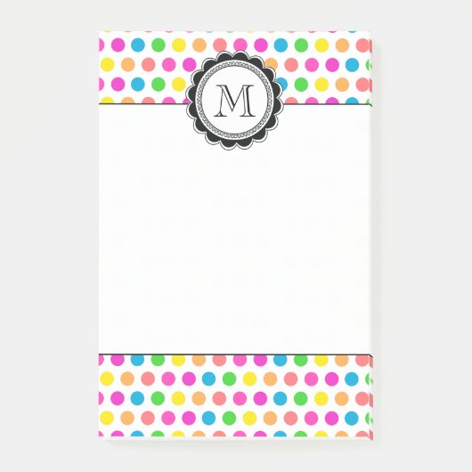 Buntes modernes Tupfen-Spaß-Muster Post-it Klebezettel (Vorderseite)