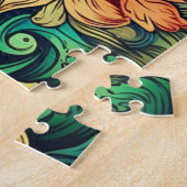 Buntes modernes vintage Blumenmuster Puzzle (Seite)