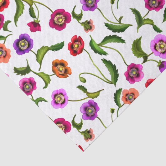 Buntes Mohnblumen-Garten-Blumen-Seidenpapier Seidenpapier (Detail)