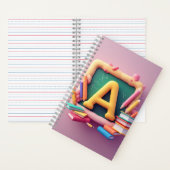 🖍️ Buntes Monogramm-Buchstabe Schul-Lernset Notizblock (Innen)