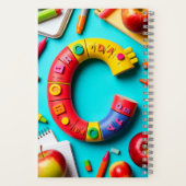 🎒 Buntes Monogramm-Buchstaben-Schulalphabet-Set � Notizblock (Rückseite)