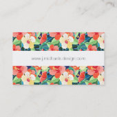 Buntes Monogramm des Hibiskus-Muster-| Visitenkarte (Rückseite)