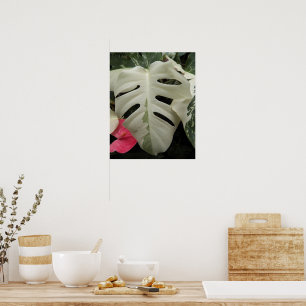 Buntes Monstera-Blatt Floral Poster