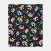 Buntes Mops-Zuckerschädel-Muster Fleecedecke (Vorderseite)