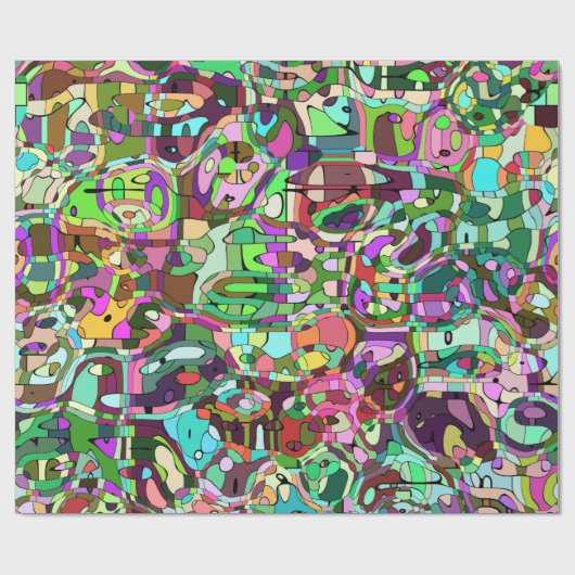 Buntes Mosaik Geschenkpapier (Flach)