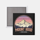 Buntes Mount Hood Oregon – Retro Reise Magnet (Vorderseite/Rückseite)