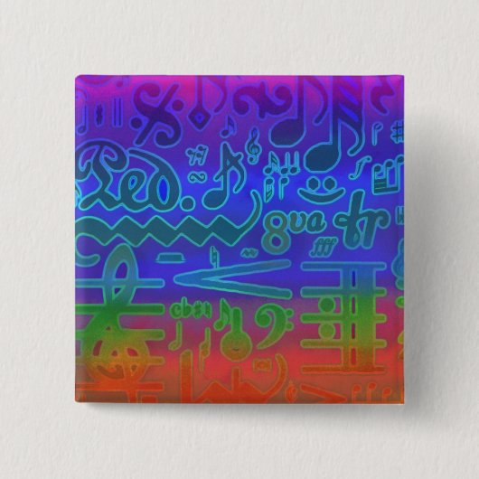 Buntes musikalisches Symbol-Button Button (Vorderseite)