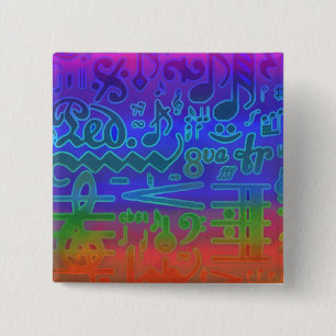 Buntes musikalisches Symbol-Button Button