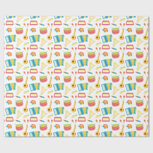 Buntes Musikinstrument-Muster für Kinder Geschenkpapier (Flach)