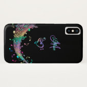 Buntes Musiknotenn Clef-Herz-Monogramm Case-Mate iPhone Hülle (Rückseite (Horizontal))