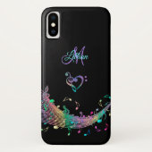 Buntes Musiknotenn Clef-Herz-Monogramm Case-Mate iPhone Hülle (Rückseite)