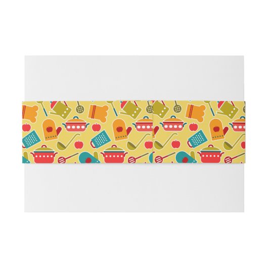 Buntes Muster der Küchengeräte Einladungsbanderole (Rückseitenbeispiel)