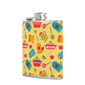 Buntes Muster der Küchengeräte Flachmann (Links)