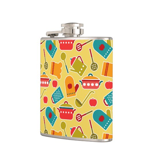 Buntes Muster der Küchengeräte Flachmann (Links)