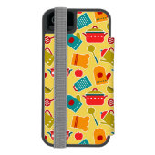 Buntes Muster der Küchengeräte Incipio iPhone Geldbeutel-Hülle (Folio Rückseite)