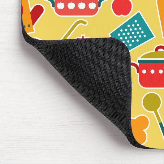 Buntes Muster der Küchengeräte Mousepad (Ecke)