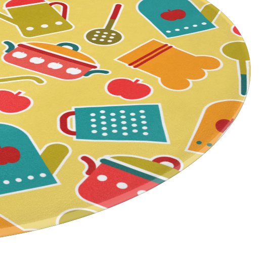 Buntes Muster der Küchengeräte Schneidebrett (Ecke)