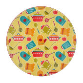 Buntes Muster der Küchengeräte Schneidebrett (Vorderseite)