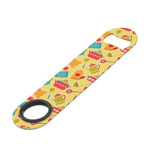 Buntes Muster der Küchengeräte Speedflaschenöffner (Vorderseite Schrägansicht)