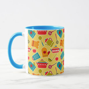 Buntes Muster der Küchengeräte Tasse