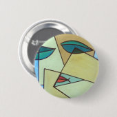 Buntes Muster-FriedensLiebe-Party-Schicksal Digita Button (Vorne & Hinten)