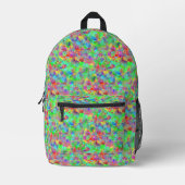 Buntes Muster mit kubistischen Motiven Bedruckter Rucksack (Vorderseite)