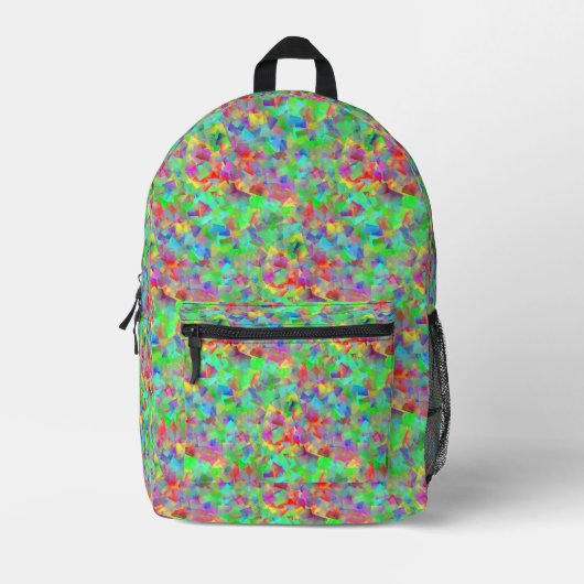 Buntes Muster mit kubistischen Motiven Bedruckter Rucksack (Vorderseite)