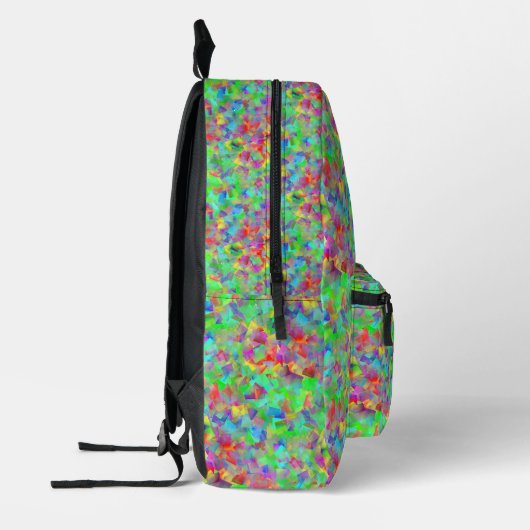 Buntes Muster mit kubistischen Motiven Bedruckter Rucksack (Links)
