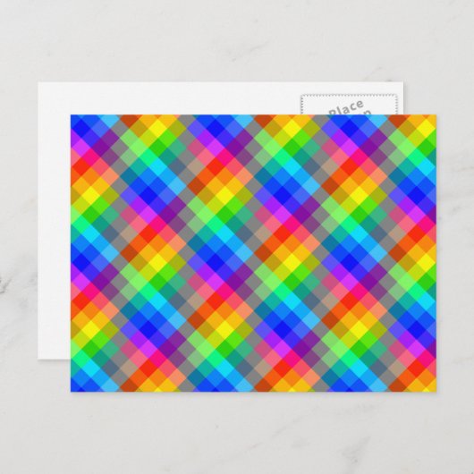Buntes Muster. Regenbogen-Farben Postkarte (Vorne/Hinten)