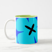 buntes mutiges grafisches BlumenCaféOlé 11oz. Zweifarbige Tasse (Links)