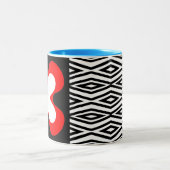 buntes mutiges grafisches BlumenCaféOlé 11oz. Zweifarbige Tasse (Mittel)