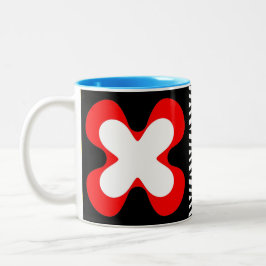 buntes mutiges grafisches BlumenCaféOlé 11oz. Zweifarbige Tasse