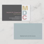 Buntes mutiges Monogramm Visitenkarte (Vorne/Hinten)