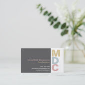 Buntes mutiges Monogramm Visitenkarte (Stehend Vorderseite)