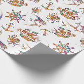 Buntes nautischmuster geschenkpapier (Ecke)