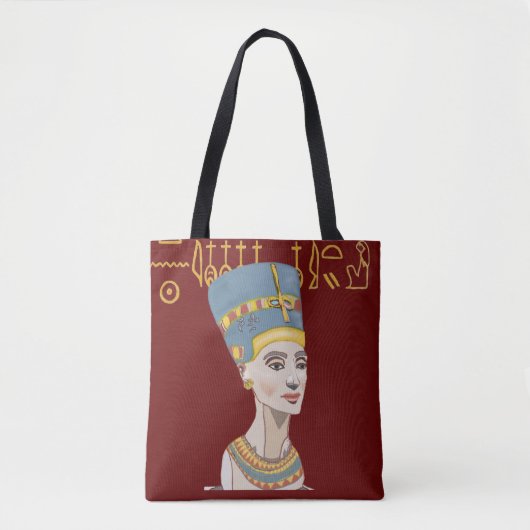 Buntes Nefertiti-Porträt Tasche (Vorderseite)