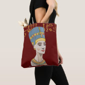 Buntes Nefertiti-Porträt Tasche (Von Nahem)