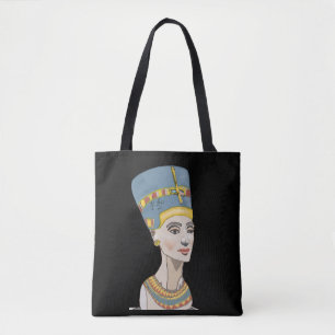 Buntes Nefertiti-Porträt Tasche