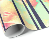 Buntes NeonAquarell mit schwarzen Palmen Geschenkpapier (Rolleneckpunkt)