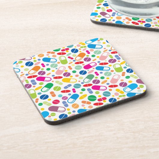 Buntes Neondrogen-Muster Getränkeuntersetzer (Linke Seite)