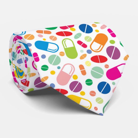 Buntes Neondrogen-Muster Krawatte (Gerollt)