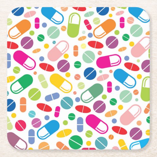 Buntes Neondrogen-Muster Rechteckiger Pappuntersetzer (Vorderseite)
